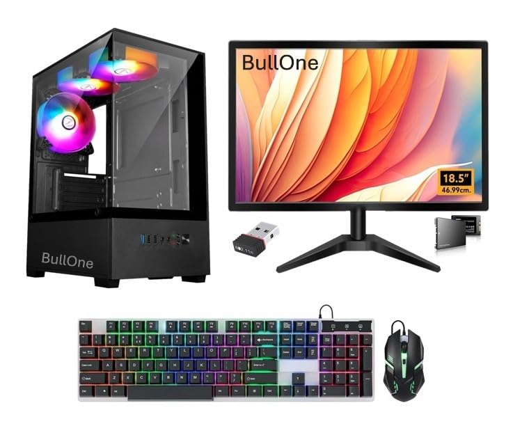 BullOne GXS All-in-One Desktop Computer, 19inch Moniter, Core i7 2600, 8GB RAM, 256GB SSD, RGB Keyboard & Mouse, Ultra HD ...