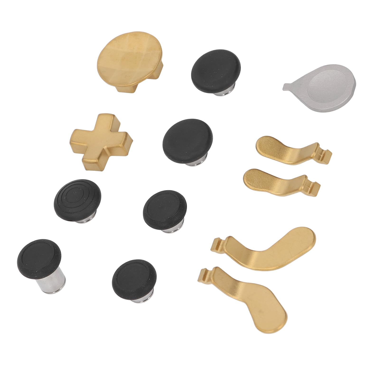 Thumbsticks für Series 2 und Series 2 Core, Anpassbares Gaming-Zubehör mit Paddles und D-Pads, Perfekt für Gamer, 6 Thumbsticks, Edelstahl, Schwarz