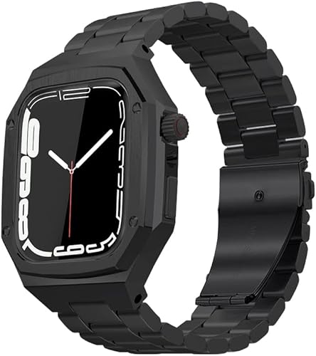CNHKAU Correa  funda para Apple Watch Band de 177 pulgadas 173 pulgadas funda protectora de una pieza de metal de acero inoxidable para iWatch