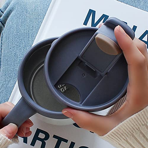 Image of Mockery Stainless Steel 350ml Coffee Cup, Thermal Mug, Vacuum Insulated, Tea Cup, Cup with Handle and Lid for Office Desk Work (White)