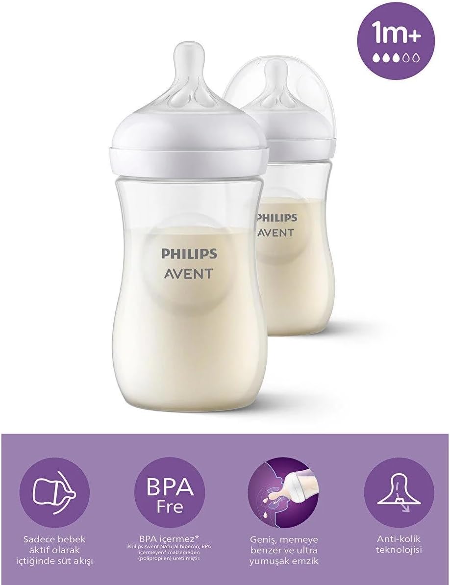 Philips Avent Doğal Tepkili 2'li PP Biberon Seti, 260ml, 3-6…