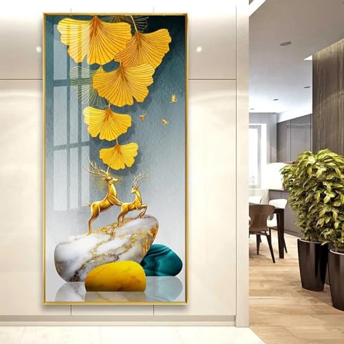 Toile de luxe Ginkgo Biloba pour décorer un grand salon ou un porche moderne