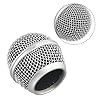 Glewi Steel Microphone Mesh Head for Shure Beta 58A with Foam Windshield, 51mm Metal Grill Cover to Reduce Noise and Protect Capsule, Silver 4 Pack(Silver) #4