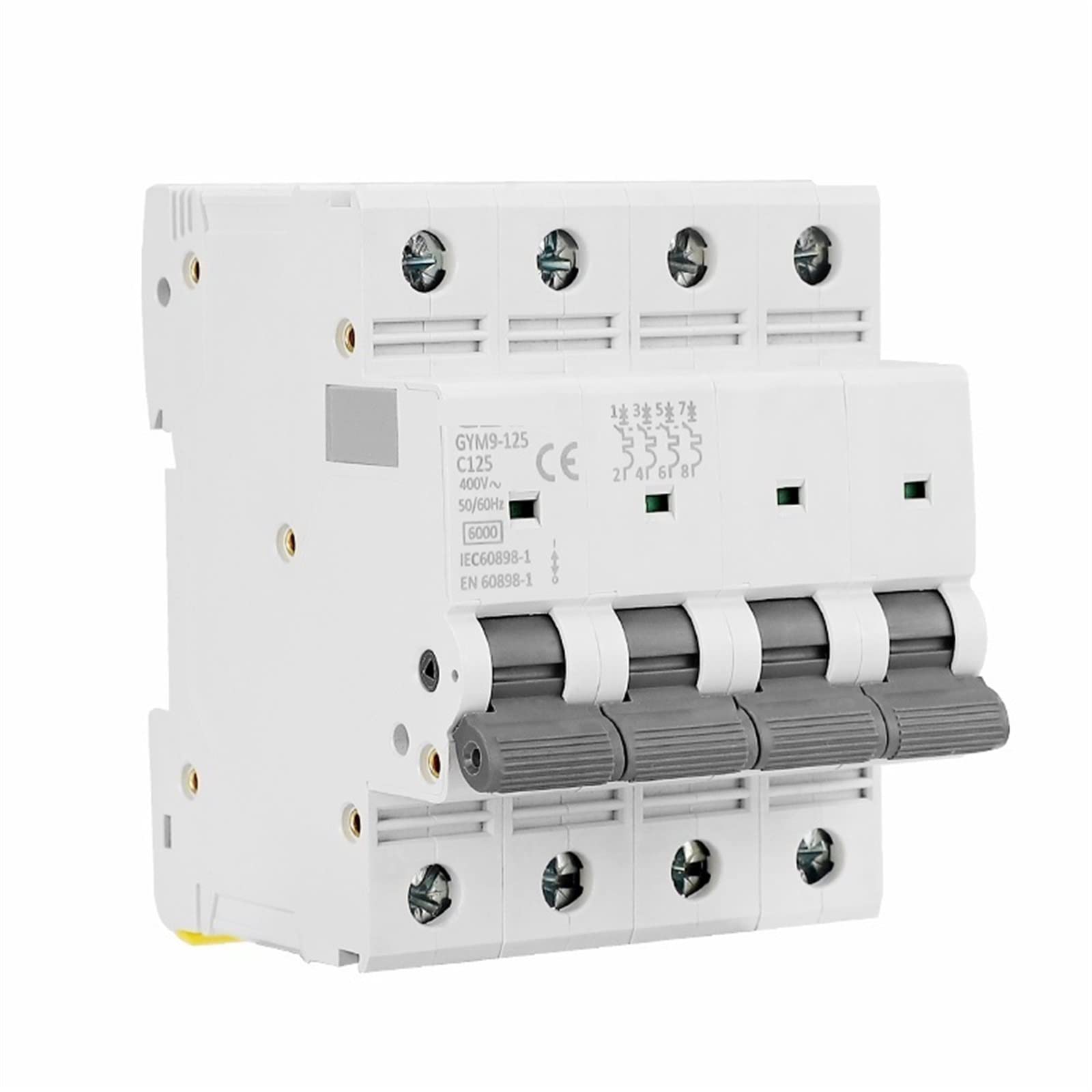 GYM9 FP 4 Pole AC Electrical Circuit Breaker 80A 100A 125A 4P Width 71.2mm 400V 6KA 1Pcs(100A)