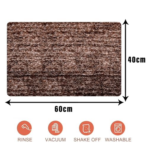 Image of Kuber Industries Door Entrance Mat for Floor & Home Entrance | Lexus Home Decor Entryway Door Mat | Brown