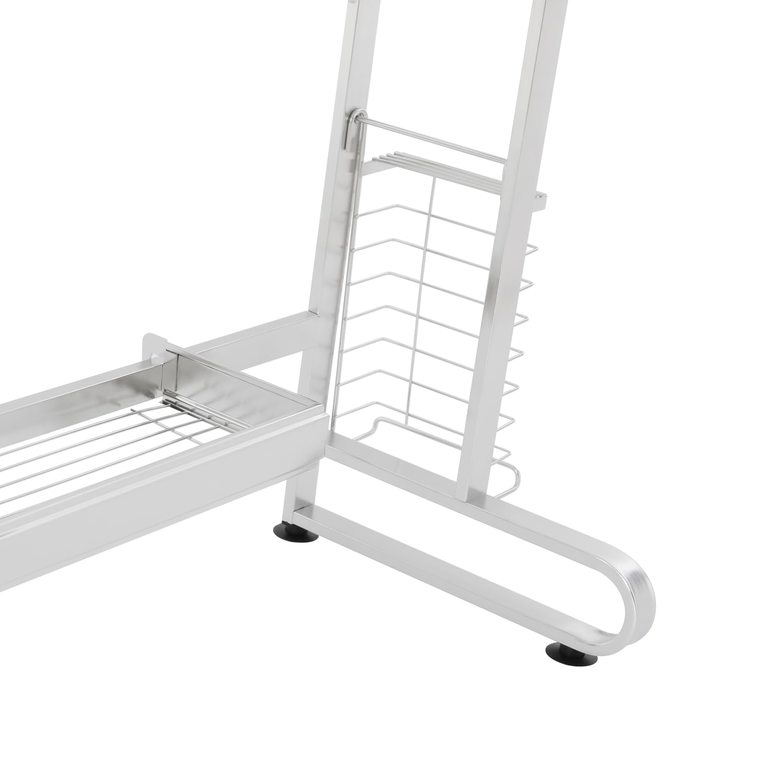 Escurreplatos de 29 x 78 cm, 2 niveles sobre el fregadero, escurridor de platos de acero inoxidable, organizador extensible sobre el fregadero de la cocina para guardar especias