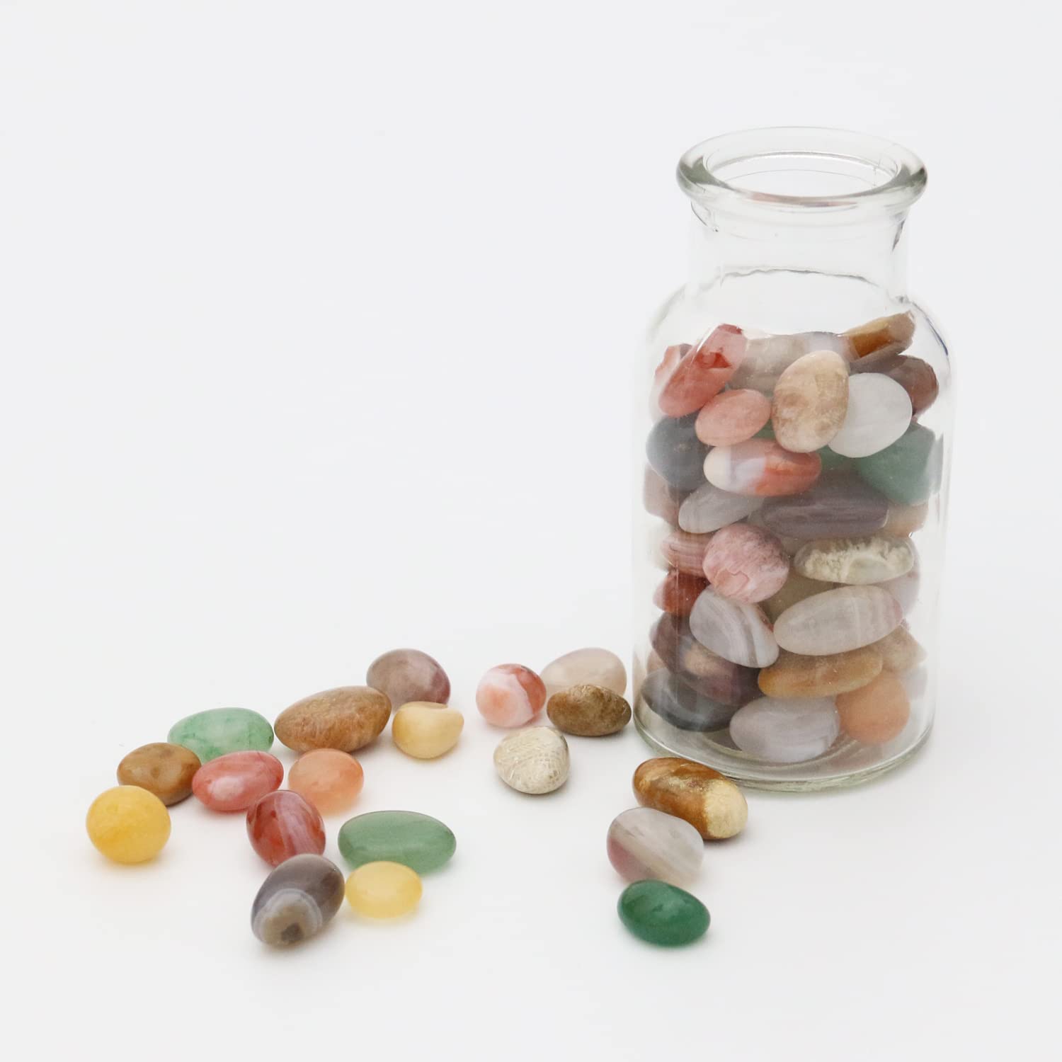 Piedra de ágata, piedras preciosas, piedras pulidas y cristales a granel, piedras pulidas, piedras para peceras, esfera de ágata, guijarros para plantas de interior, rellenos de jarrón para