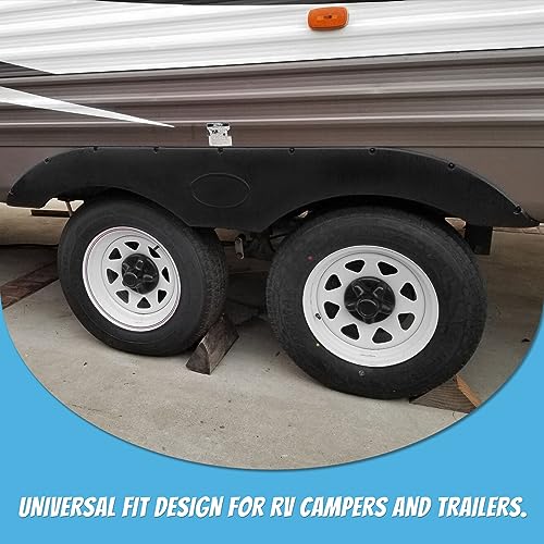image for HECASA Pair Tandem Trailer Fender Skirts for RVs Campers and Trailers 