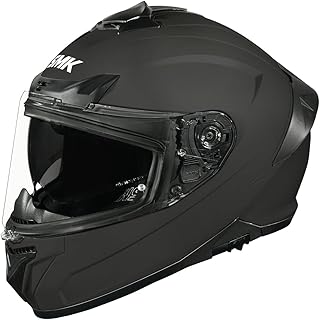 SMK Typhoon Solid ISI ECE &amp; DOT Certified Full Face Dual Visor Helmet for Men and Women with Pinlock Fitted Clear Visor an...