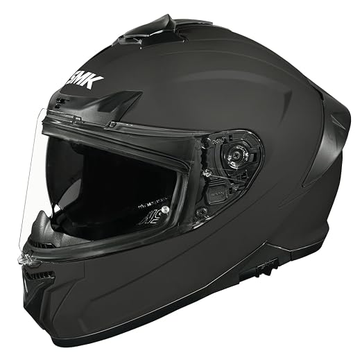 SMK Typhoon Solid ISI ECE & DOT Certified Full Face Dual Visor Helmet for Men an
