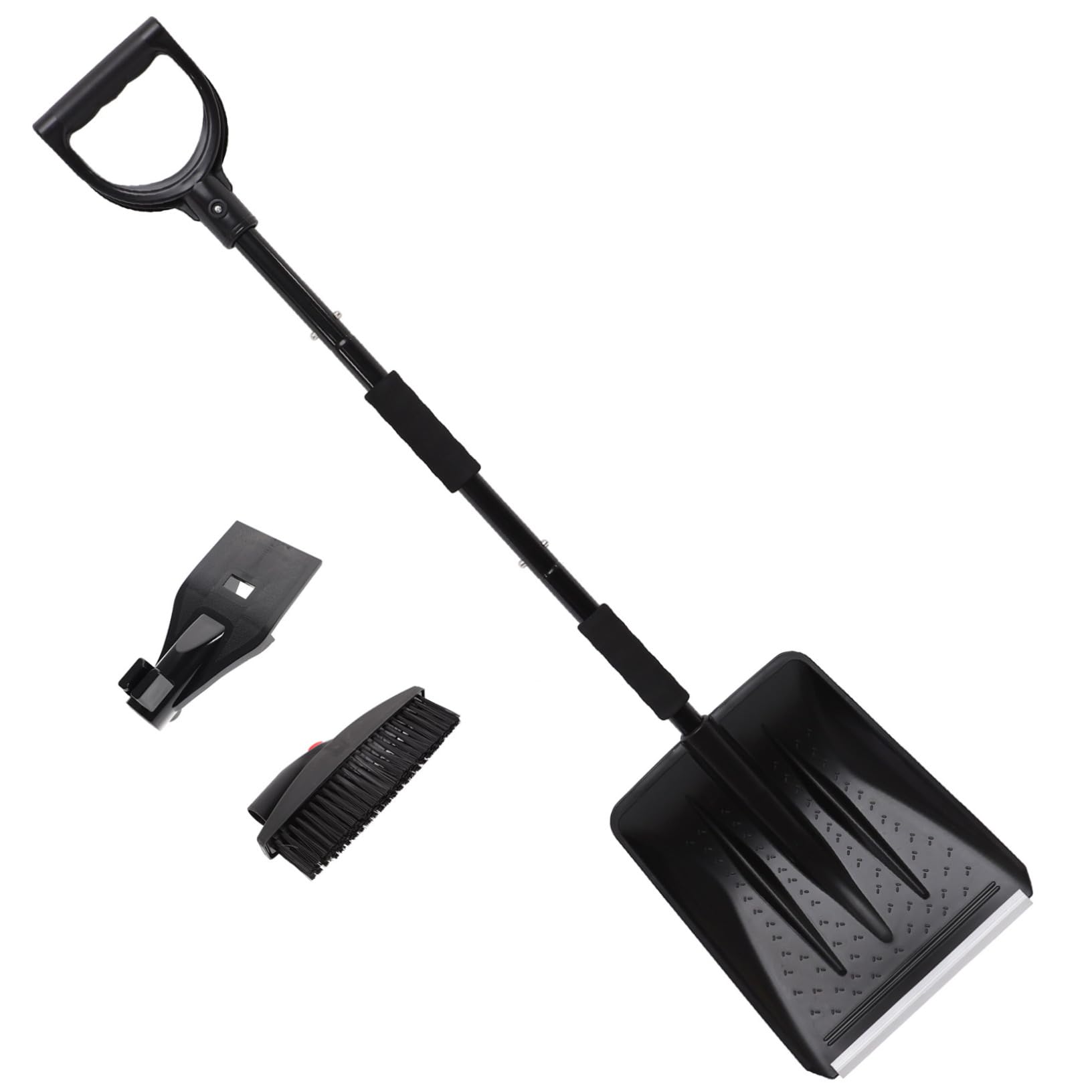 Pala de Nieve para Coche 1 Juego Acero Inoxidable y Abs Negro