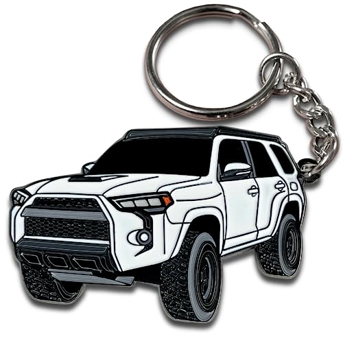 FOUR WHEEL BEAST 4Runner Accessories - Keychain 4 runner key chain key fob cover - 3rd 4th 5th gen mods car accessories trd 4 runner (White)