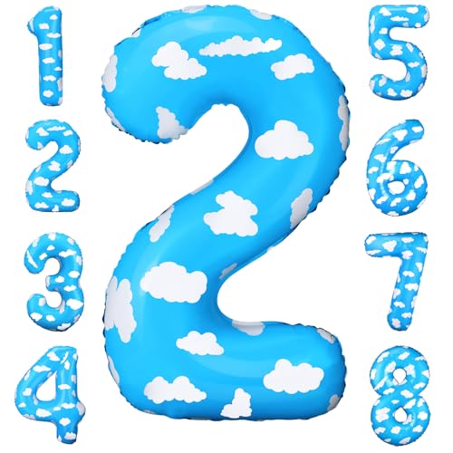 Image of Lunmon 40 Inch Number 2 Story Birthday Balloon Story Party Decorations Inspired Party Supplies for 2nd Birthday Baby Shower Decorations for Kids