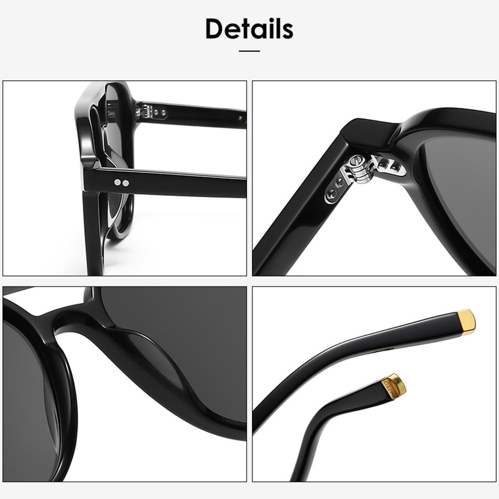 Gafas de sol para hombre y mujer, gafas de sol de acetato para protección ocular.
