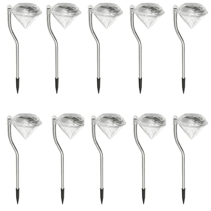 Exxelo (Pack of 10 Solar Diamond Kohinoor Model Stainless Steel Solar Path Way Light for Outdoor-image-21