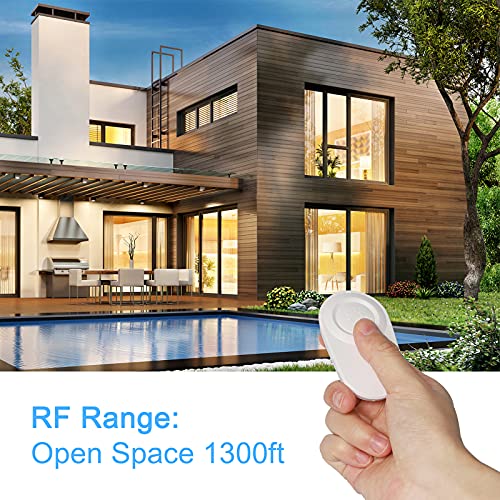 Thinkbee Wireless Light Switch And Receiver Kit - Mini Remote Control Switch For Ceiling Lights, Lamps, Lighting Fixture, No In-Wall Wiring No Wifi Needed, Replacement For Old Pull Chain Switch #TOP2