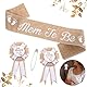 Mom to Be Schärpe Baby Shower Deko Set mit Mom to Be Daddy to Be Abzeichen Baby Shower Schärpe Sackleinen Gürtel für Mom to Be Anstecknadel für Papa Babyparty Geschenk Party Dekoration