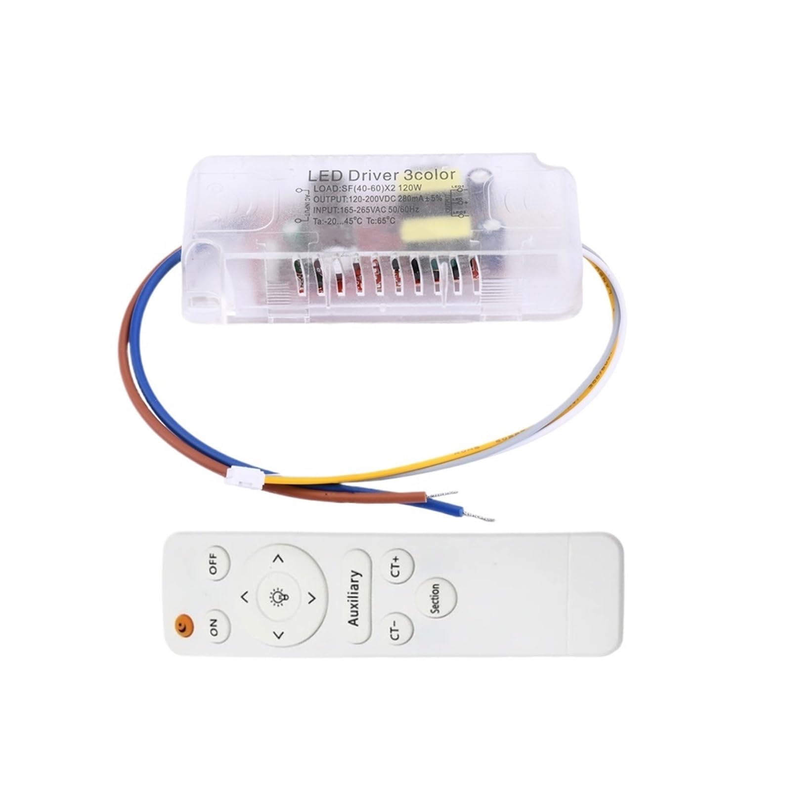 Infrared Remote Control Ceiling Light Power Supply Transformer LED Driver((40-60W) x2)