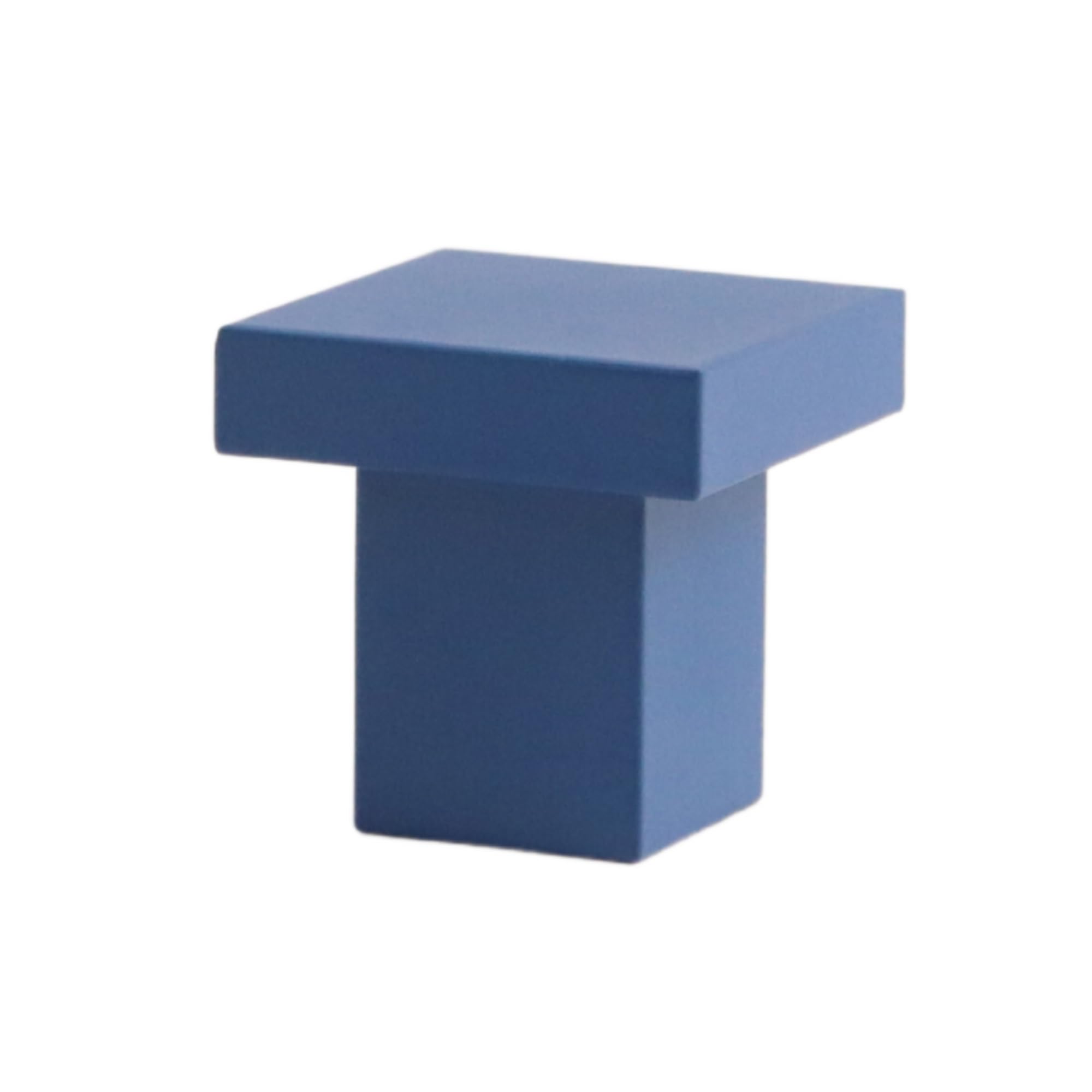 ROUS Hardware 1 Pack Art Deco Cabinet Knobs - Square Drawer Knobs with Matte Finish - Kitchen Cabinet Handles - Aluminum Cabinet Pulls for Bathroom Drawers & Dresser - Polo Navy Blue Cabinet Hardware