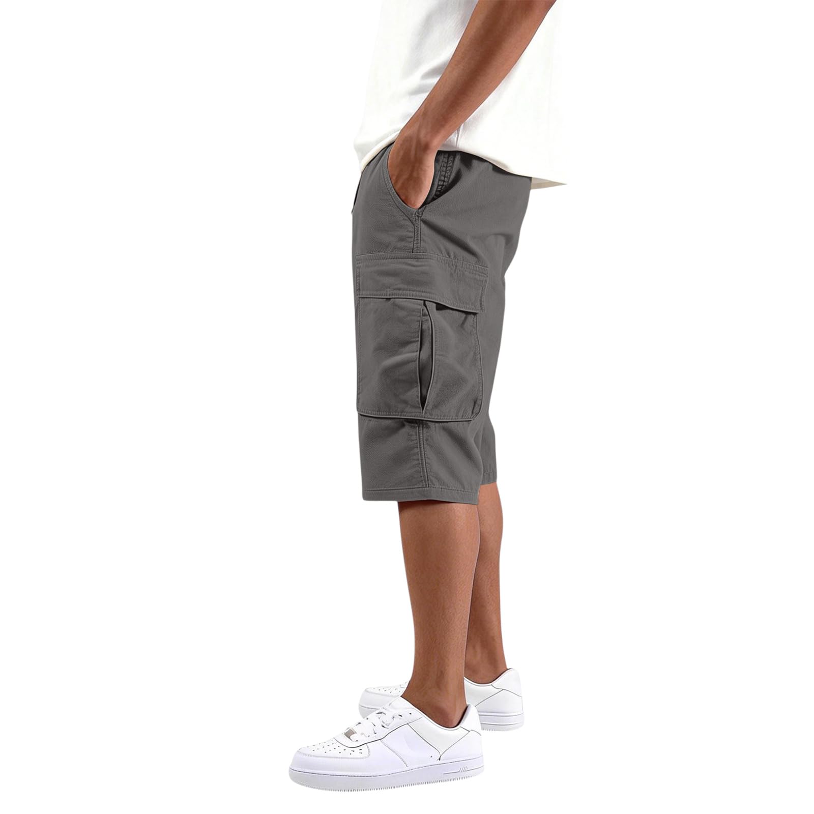 MOKBAY Cargo Short Homme Sport Elastique Militaire Pantacourt Ete Leger Court Shorts Poche Randonnée Chantier Travail Bermudas Bermuda - 4