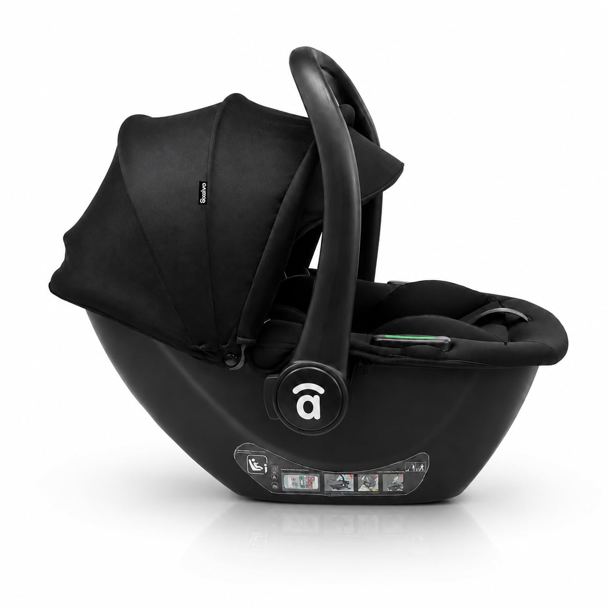 Silla de auto recién nacido (Grupo 0+) i-Size a contramarcha | Homologada ECE R129, reposacabezas 8 posiciones, reductor incluido, capota extensible, ultraligera 2,80 kg | Mimmo Negra Asalvo