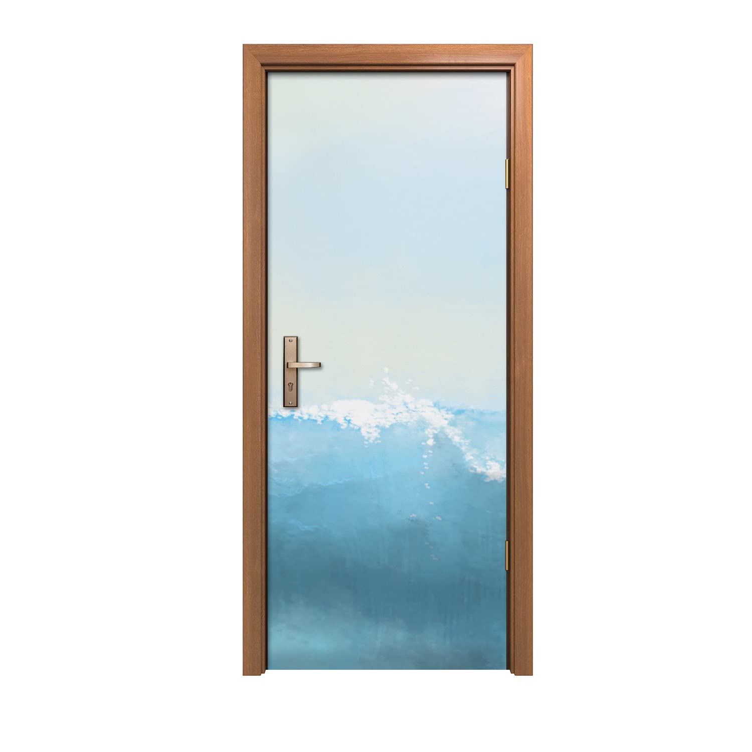 Autocollant de porte 90x200cm vagues décoration murale et design d'intérieur