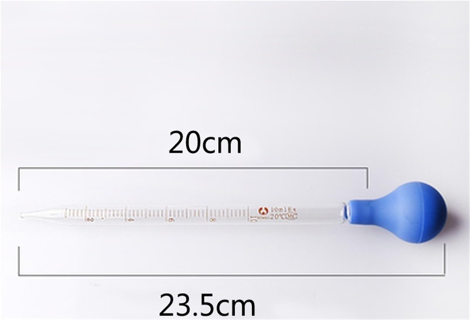 20 unids/lote de vidrio de laboratorio, gotero de vidrio de pipeta de 10mL con tapa de goma, pipetas graduadas, equipo de medición de laboratorio