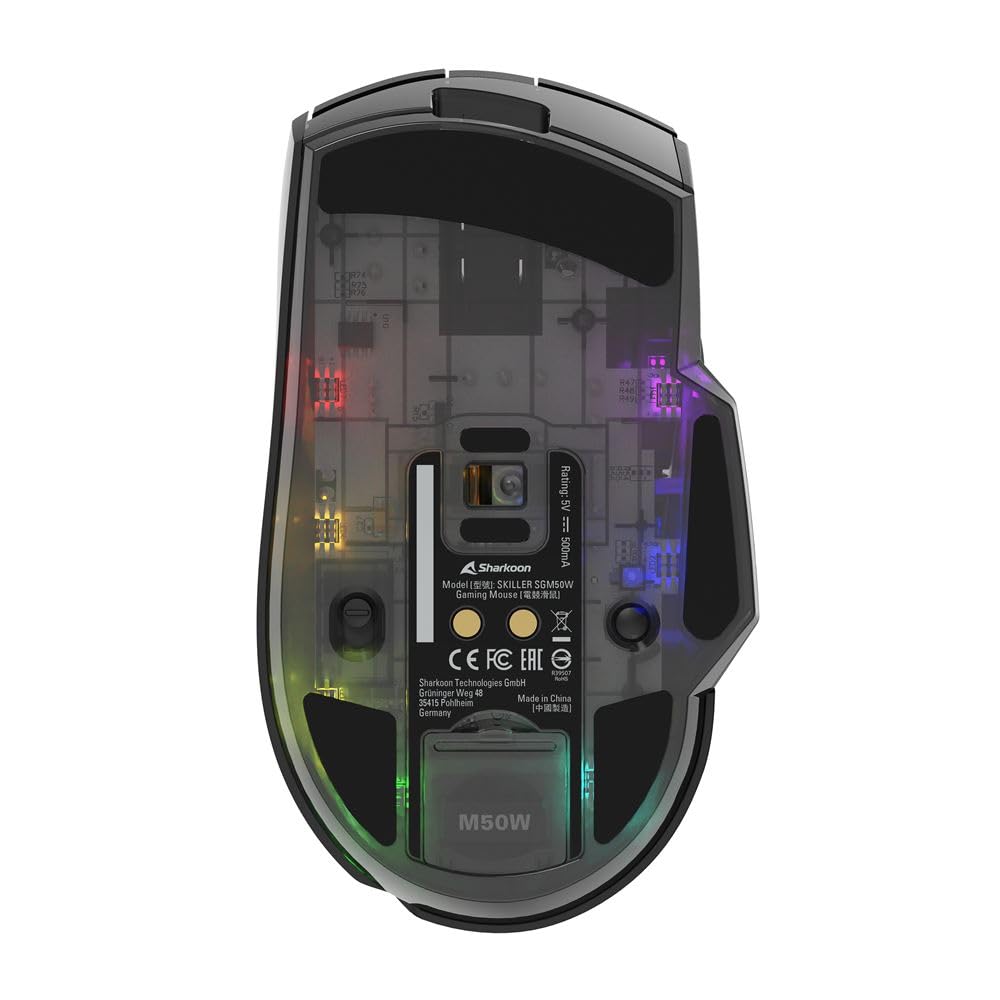 Sharkoon SKILLER SGM50W, Souris Gaming, Bi-Mode, 6.400 DPI, Eclairage RVB, PBT Touches principales