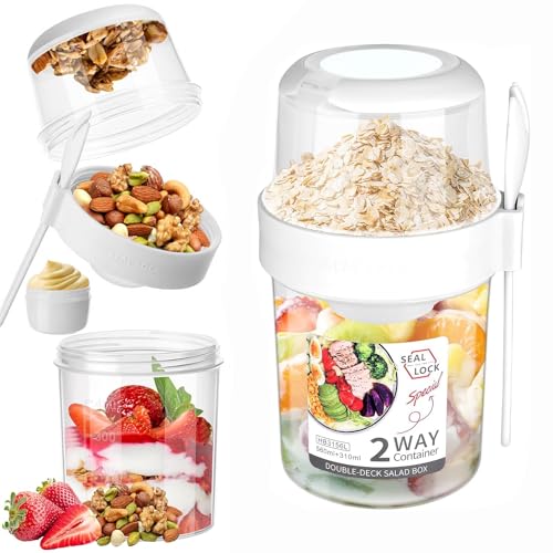 Catálogo para Comprar On-line Recipientes para cereales los 10 mejores. 46 ANNA TOSANI Recipientes de Avena 310 ml + 560 ml, Tarros con Tapa Hermética y Cuchara, Oats Containers With Lids and Spoons para Tarros, para Pudín de Chía, Yogur Ensalada,...
