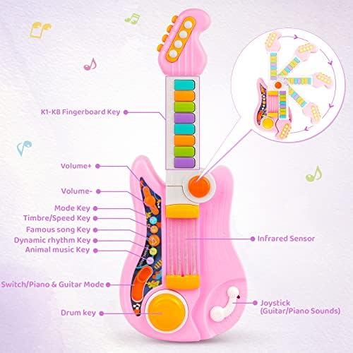 Kid Toddler Toy Guitar 2 in 1 Music Toys Fun Electric Piano Guitars — view 3
