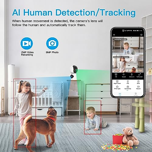 VSTARCAM Dual Lens Indoor Security Camera, 5MP Pan Tilt Zoom WiFi Camera, Dog Camera for Baby/Pet/Home with Color Night Vision,2-Way Audio,Human Auto Tracking, Indoor Camera Wireless with Phone App VSTARCAM Dual Lens Indoor Security Camera, 5MP Pan Tilt Zoom WiFi Camera, Dog Camera for Baby/Pet/Home with Color Night Vision,2-Way Audio,Human Auto Tracking, Indoor Camera Wireless with Phone App