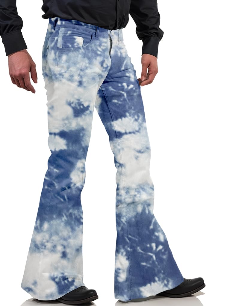 70s Disco Pants for Men,Mens Bell Bottom Jeans Pants,60s 70s Bell Bottoms Vintage Denim Pants Jeans for Men