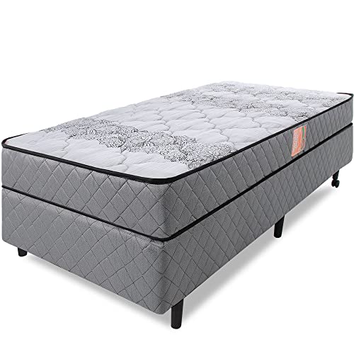 Cama Box Colchão Solteiro Firme Espuma D33 Antialérgico Certificado 88x188x51cm - BF Colchões