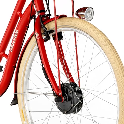 FISCHER E-Bike City CITA RETRO 2.0, Elektrofahrrad für Damen und Herren, RH 48 cm, Frontmotor 32 Nm, 36 V Akku