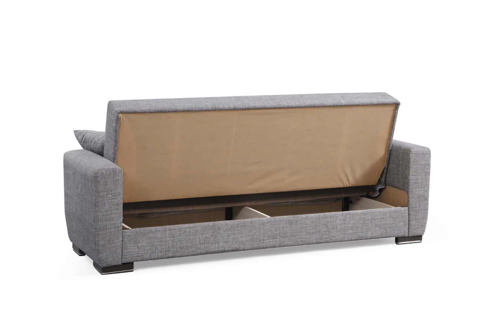 Divano Letto New York 3 Posti Grigio 210x75x80 cm Design Moderno