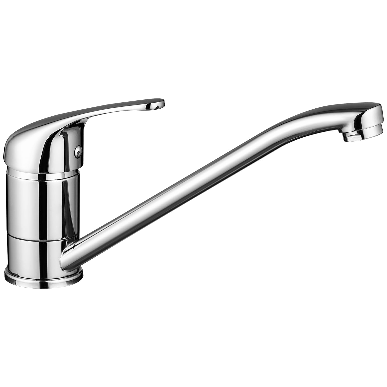 CECIPA Kitchen Mixer Tap, Kitchen Tap with 360° Long Swivel Spout, Monobloc Single Lever Stainless Steel Mixer Tap, Chrome Polish Finish, Drip-Resistant & Water-Saving, Easy Installation for Sink