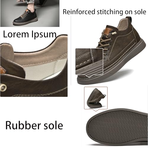 Generic Men's Invisible Height Increasing Oxford Shoes, Elevator Sneakers, Breathable, Anti-Slip, 2" Taller, Beige, US 4.5 - 122