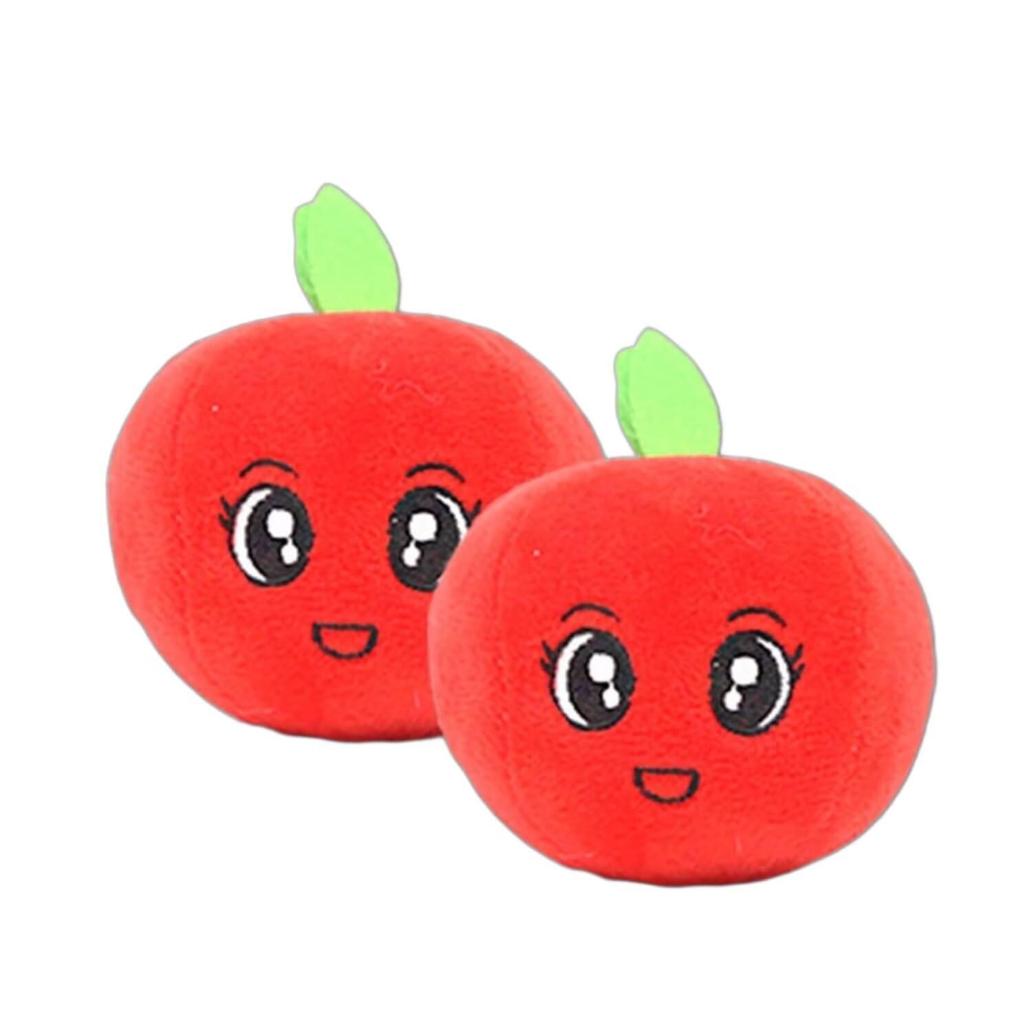 Squeaky Dog Toys, Plush Dog Toys, Dog Teddy Toys, Dog Teething Toys, Puppy Chew Toys for Small Medium Dogs | Red apple