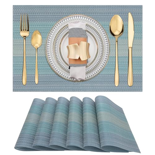 Lista de Manteles - los preferidos. 49 Manteles Individuales para Mesa 6 Piezas, Tapetes para Mesa de Comedor Antideslizante, Resistente al Calor, Individuales para Mesa PVC,Fácil de Limpiar y Lavable,para el...