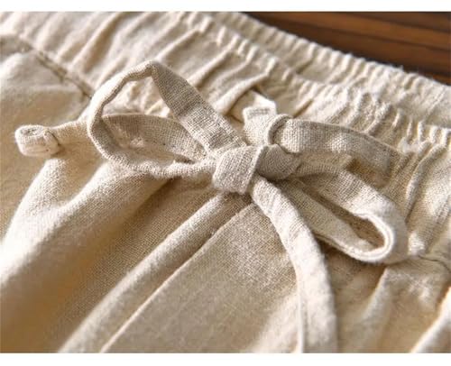 Men's Cotton Linen Pencil Pants Spring Summer Casual Loose Trousers4