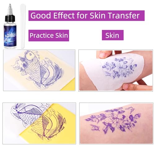 ATOMUS Tattoo Transfer Gel Kit - 29.6ml Tattoo Stencil Cream, 5pcs Transfer Paper & 3mm Practice Skin, Multicolor, Metallic - Image 4
