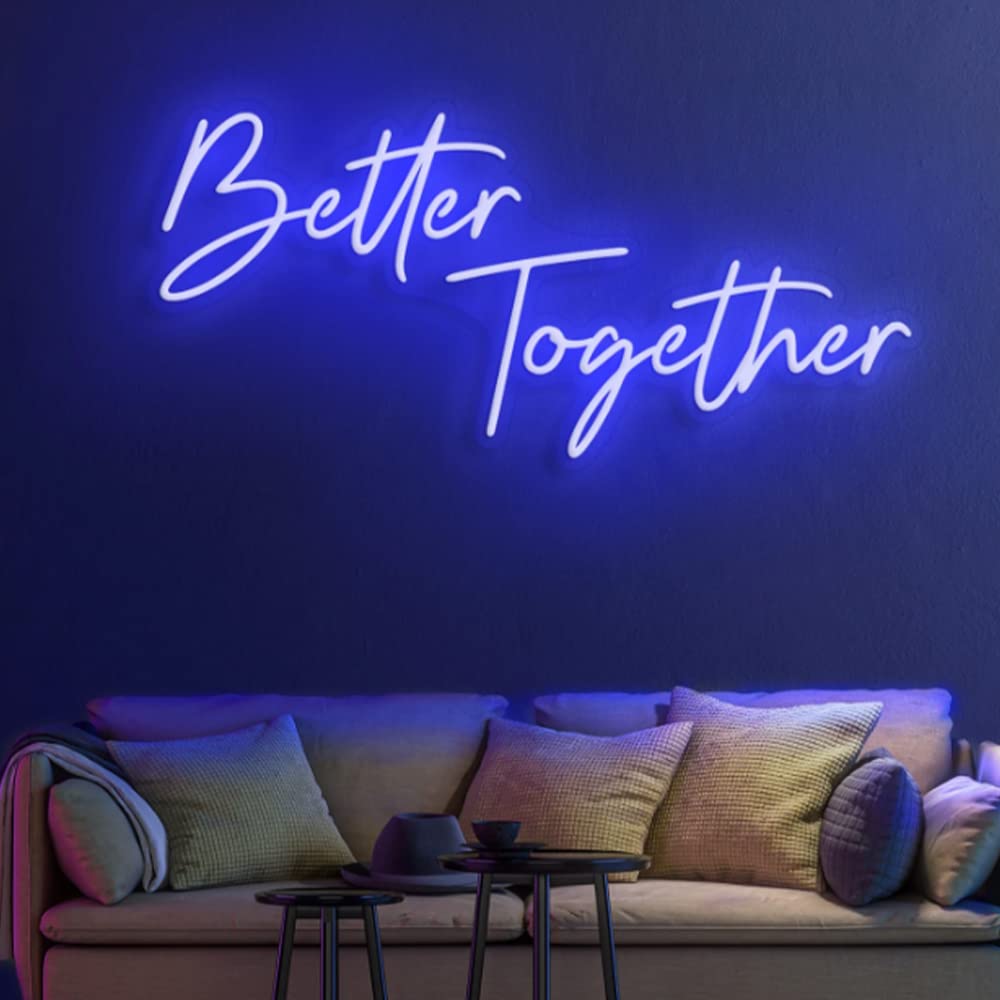 Enseigne Néon LED Better Together – Lumière Murale USB Chambre Mariage Anniversaire Décoration Romantique