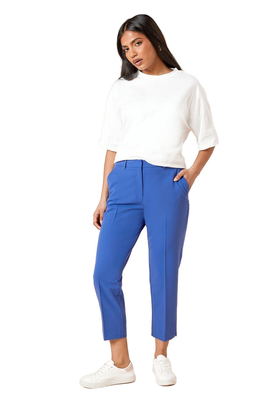 Dorothy Perkins Petite Ankle Grazer Trouser, 16, Cobalt