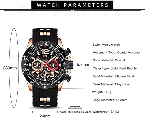 AIMES Watch for Men Sport Military Waterproof Chronograph Mens Watches Analog Quartz Big Face Classic Stylish Fashion Casual Designer Business Work Wrist Watch Elegant Gift for Men - Image 5