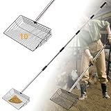 HitTopss Metal Chicken Poop Scooper, Large Chicken Coop Scoop with 24