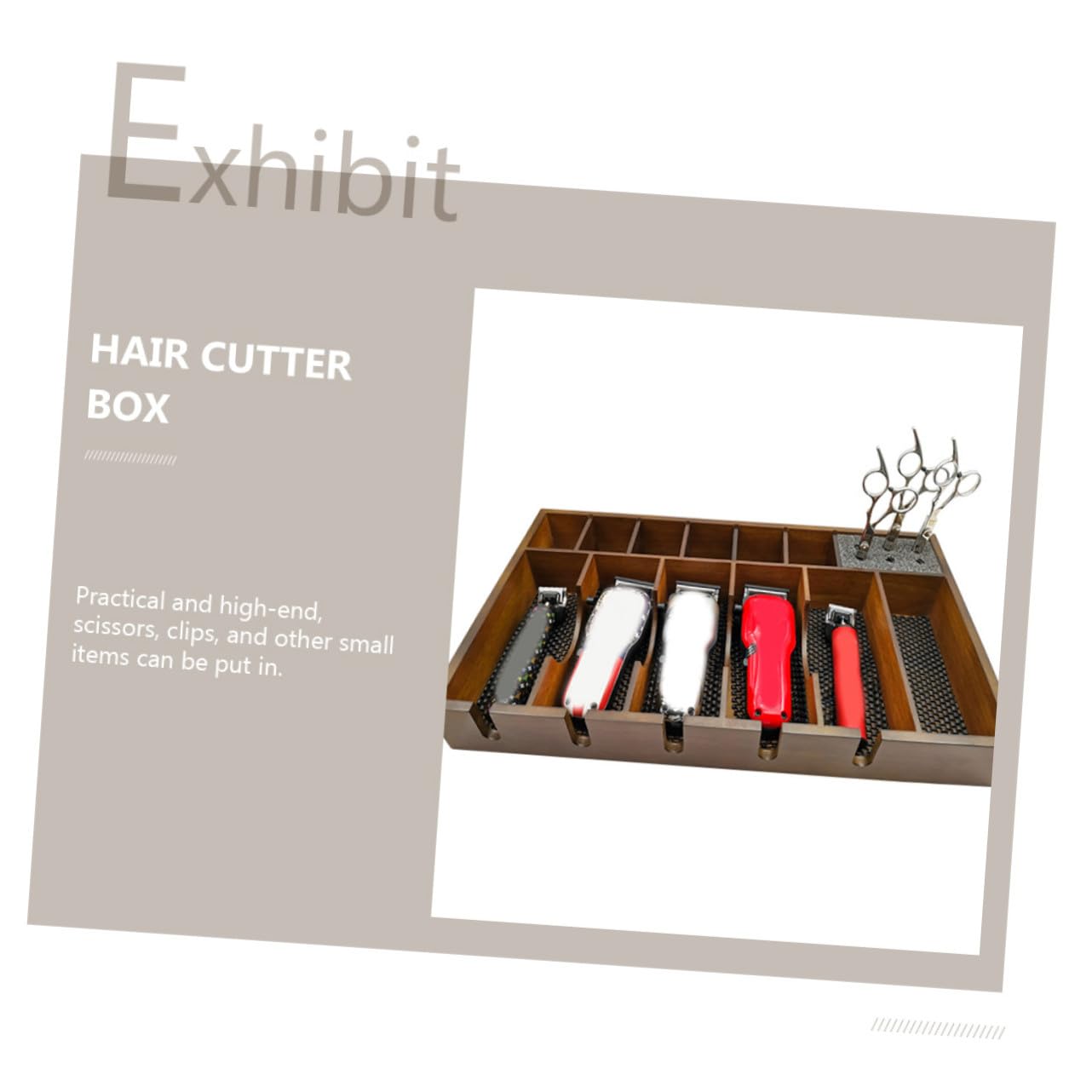 STOBAZA Support de Tondeuse Bois Massif pour Salon Coiffure Plateau Rangement Élégant pour Coupe Cheveux Organisateur Pratique pour Outils de Coiffure Électriques