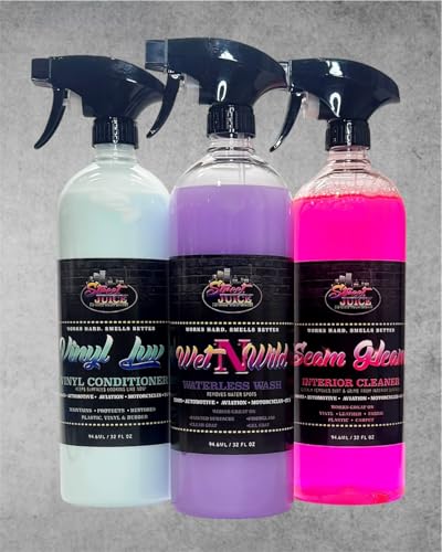 32oz Tri-Power 1 TP-132 Street Juice Products Car Care Kit, Includes Waterless Wash, Interior Cleaner, & Vinyl Conditioner (3 Piece Kit) 32oz