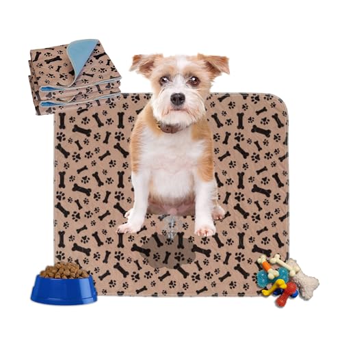 Image of MarV 2-Pack Washable Pee Pads for Dogs Non Slip Puppy Pads , Ultra-Absorbent Mats for Puppy Training, Multi-Use, Reusable Puppy Pads (Brown, S)