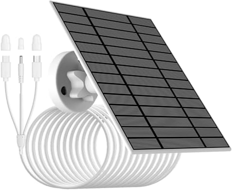 Solar Panel 9W 5V 3-in-1 Charger for Ring for WYZE for Reolink SV3C SimpliSafe Security Cameras Outdoor Monocrystalline IP66 ABS PC Adjustable Mount