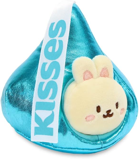 Anirollz Stuffed Animal Plush Toy - Official Hershey Kisses Chocolate Toy Blanket Outfitz Doll | Soft, Squishy, Warm, Cute, Comfort, Safe | Pillow with Bunny - Valentine's Day Gift 4" Bunniroll